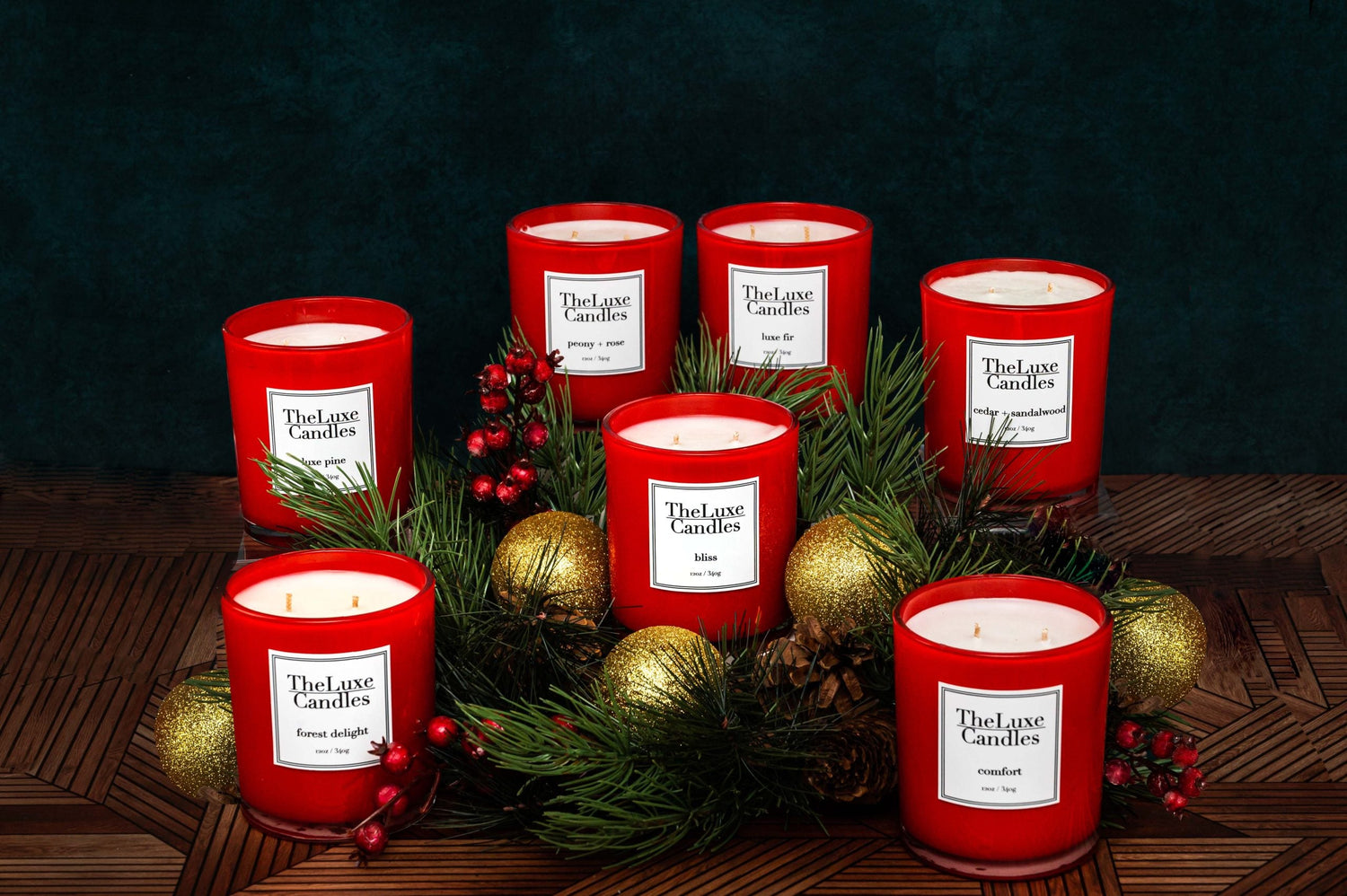 red holiday jars
