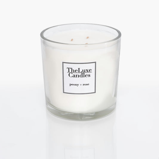 PEONY + ROSE THREE WICK LUXE CANDLE
