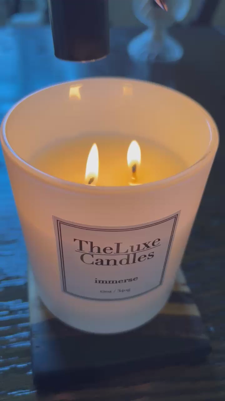 pear peach patchouli candle