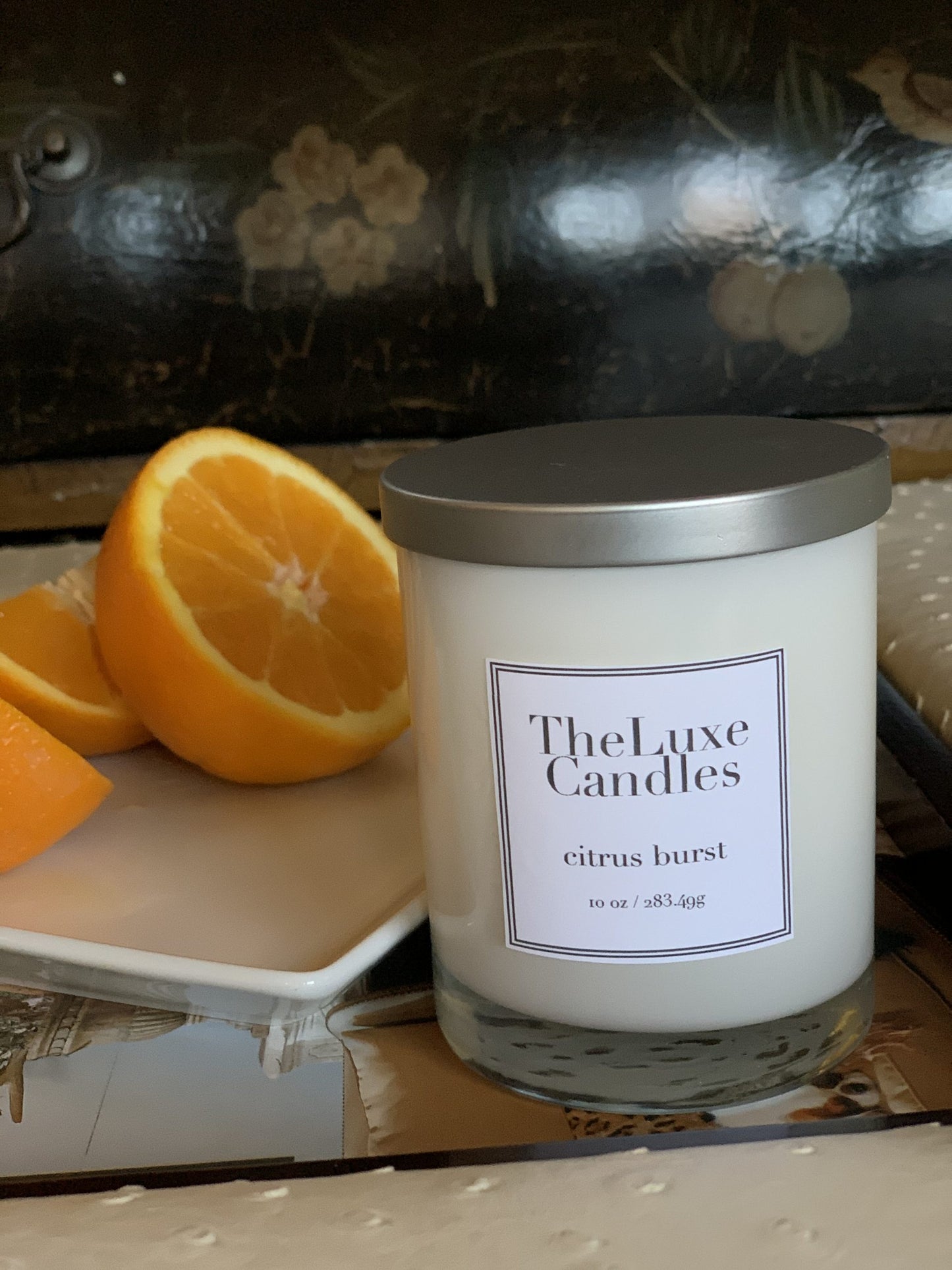 s burst of juicy sweet oranges, lemon, lime, crisp lavender with sweet vanilla sugar candle