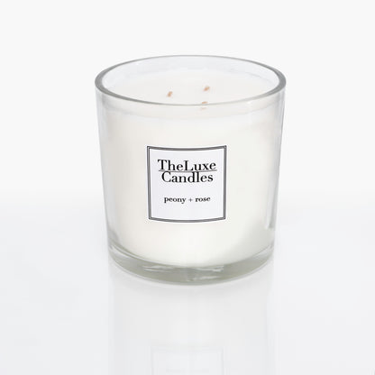 PEONY + ROSE THREE WICK LUXE CANDLE