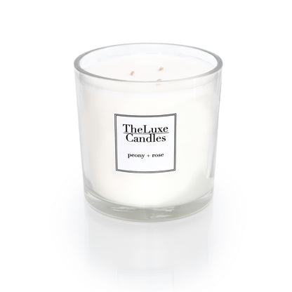 PEONY + ROSE THREE WICK LUXE CANDLE