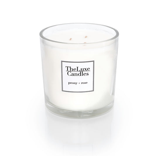 PEONY + ROSE THREE WICK LUXE CANDLE