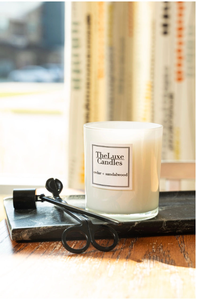 cedar, citrus  myrrh  sandalwood patchouli Candle