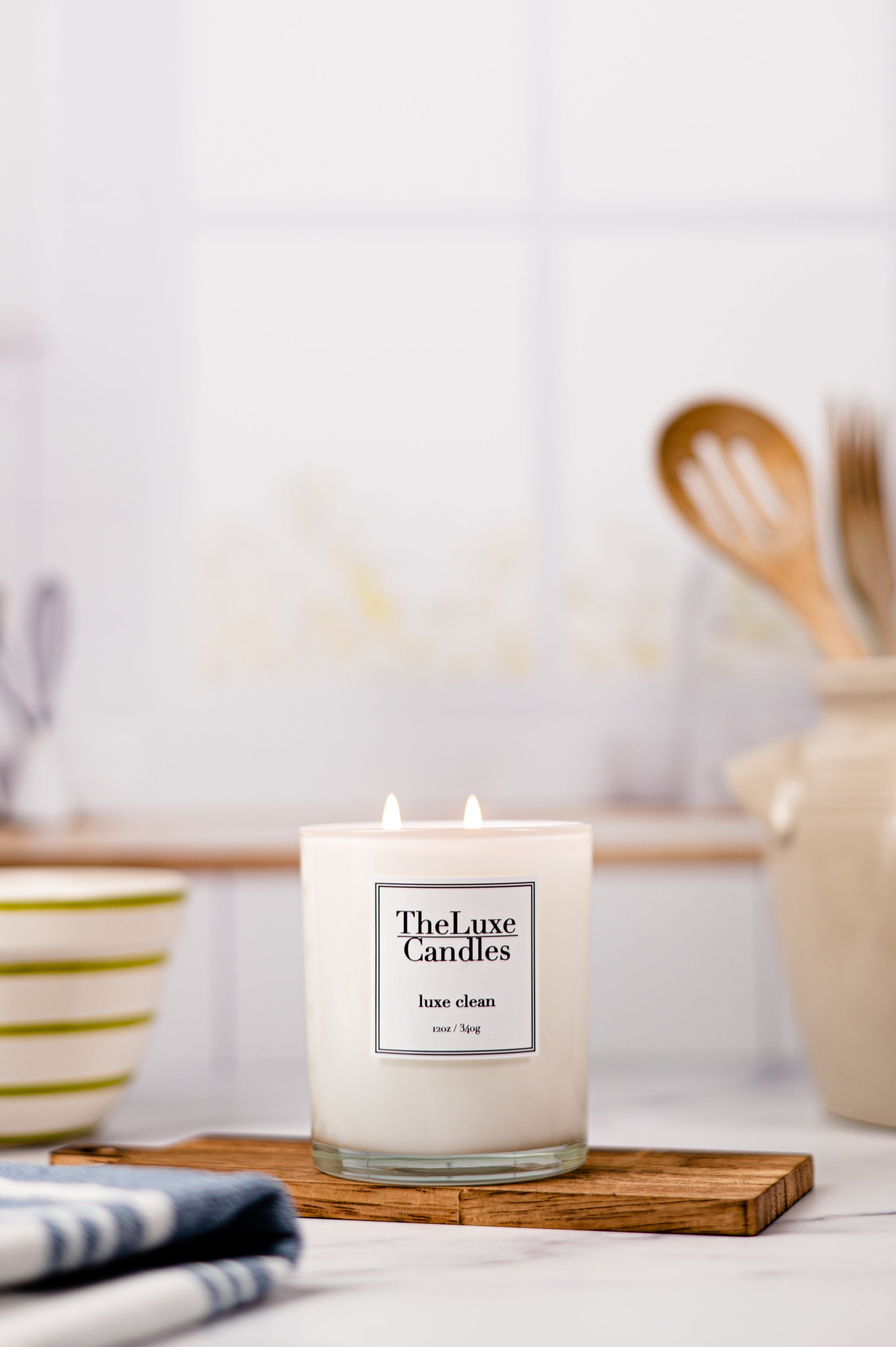 linen with depth candle