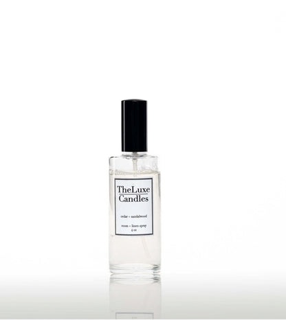 cedar, citrus  myrrh  sandalwood patchouli room + linen spray